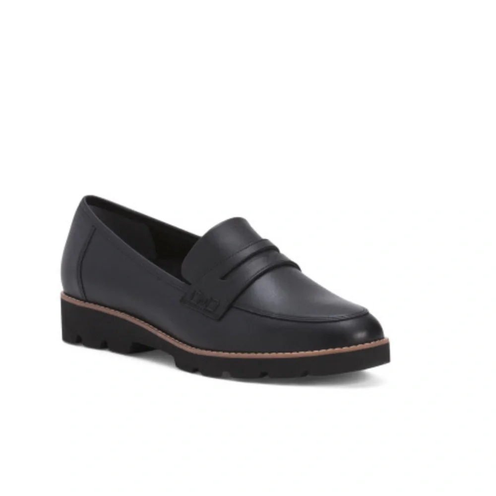 NIB VIONIC Black Leather Penny Loafer Sz 12